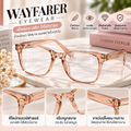 กรอบแว่นทรงเวย์ฟาเรอร์ (Wayfarer) สีพิงก์โกล์ด